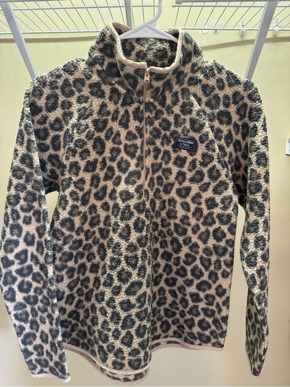 Abercrombie & Fitch Leopard Sherpa Pullover